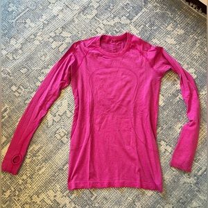 Lululemon Swiftly Tech Long-Sleeve Shirt 2.0, bright pink, size 8